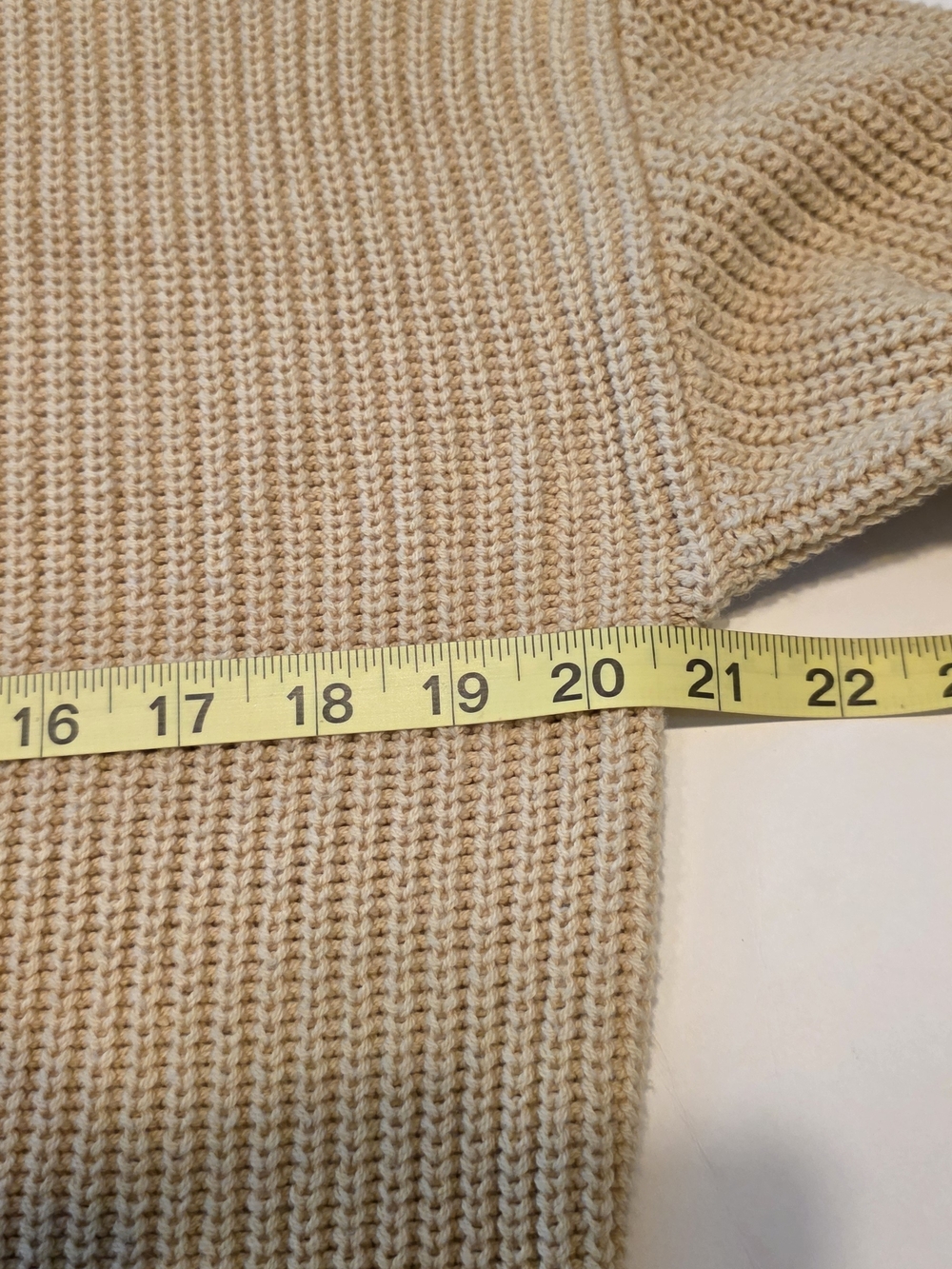 Madewell BP Womens Ribbed Crop Crewneck Sweater in Beige Cream Size Med Shaker - Picture 10 of 12